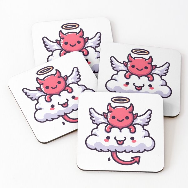 Item preview, Kawaii Buoyant Demon: Wearing Angel Wings designed and sold by CanvasCutie.