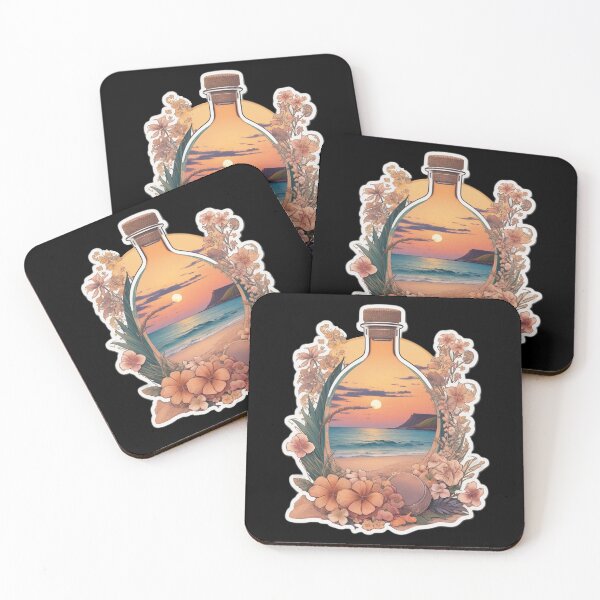 Item preview, Sunset, Orchids and Ocean in a Bottle, Daily Dose of Happiness designed and sold by NautiChic.