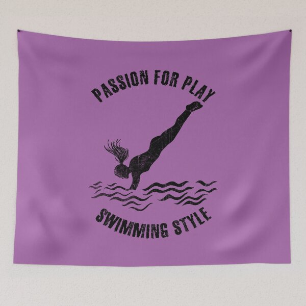 Item preview, Black silhouette of a female swimmer designed and sold by HarridanCreates.