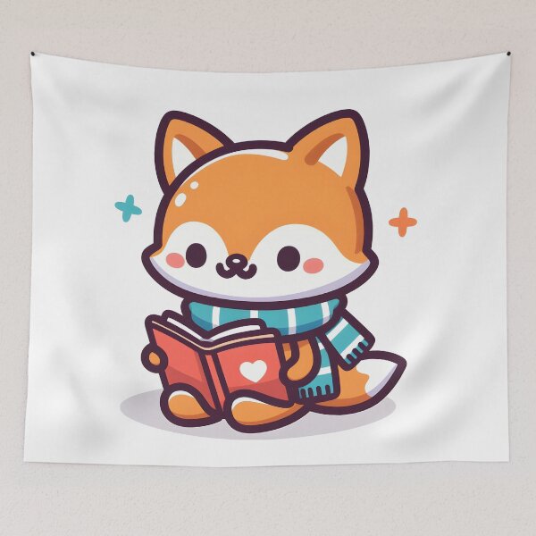 Item preview, Kawaii Fox With Scarf designed and sold by CanvasCutie.