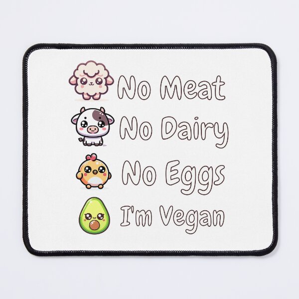 Item preview, No Meat, No Dairy, No Eggs, I'm Vegan - Cute Kawaii Tee designed and sold by BoughtTheTShirt.