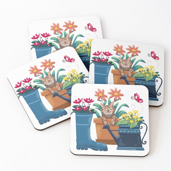 Item preview, Happy cat in a flower pot  - cute animals and flowers for cat and gardening lover designed and sold by Patrick Gervacio.