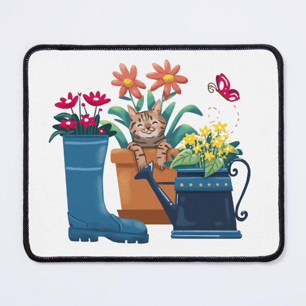 Item preview, Happy cat in a flower pot  - cute animals and flowers for cat and gardening lover designed and sold by Patrick Gervacio.