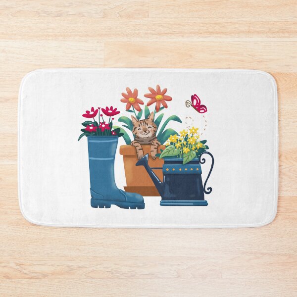 Item preview, Happy cat in a flower pot  - cute animals and flowers for cat and gardening lover designed and sold by Patrick Gervacio.