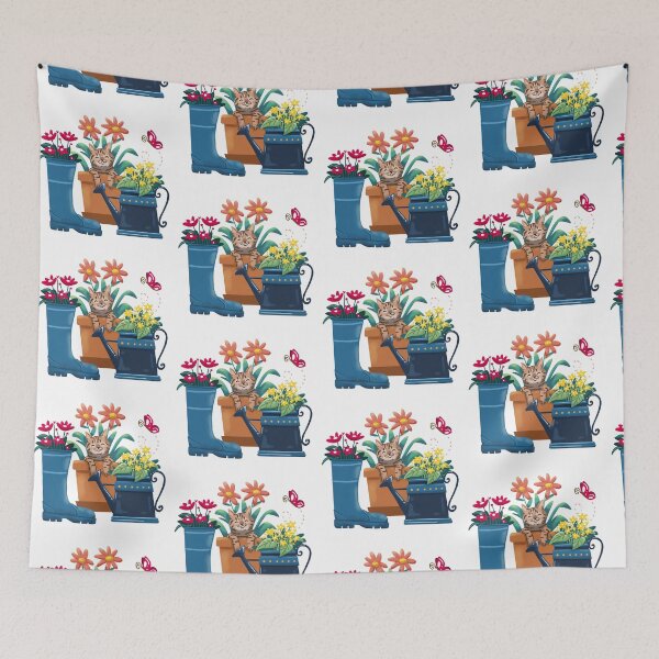 Item preview, Happy cat in a flower pot  - cute animals and flowers for cat and gardening lover designed and sold by Patrick Gervacio.