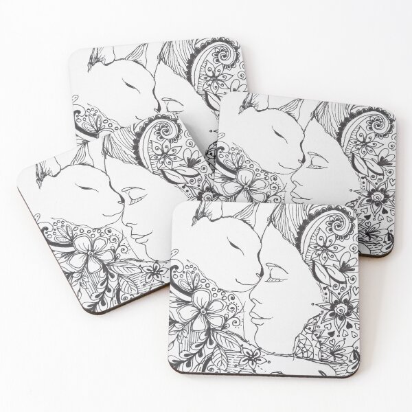 Item preview, One Line Art Cat and Floral, Line Art Womans Face designed and sold by DiensDesign.