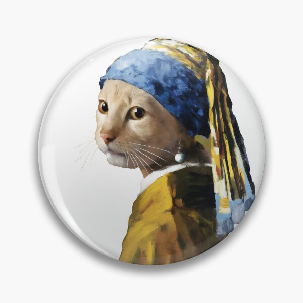 Item preview, Cat with a pearl Earring cutout - remake of Girl with a pearl Earring by Vermeer designed and sold by EmeraldeaArt.