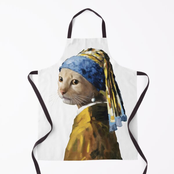 Item preview, Cat with a pearl Earring cutout - remake of Girl with a pearl Earring by Vermeer designed and sold by EmeraldeaArt.