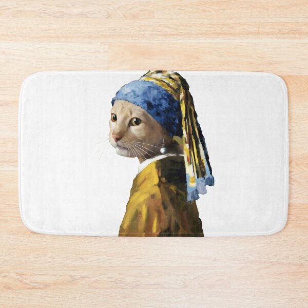 Item preview, Cat with a pearl Earring cutout - remake of Girl with a pearl Earring by Vermeer designed and sold by EmeraldeaArt.