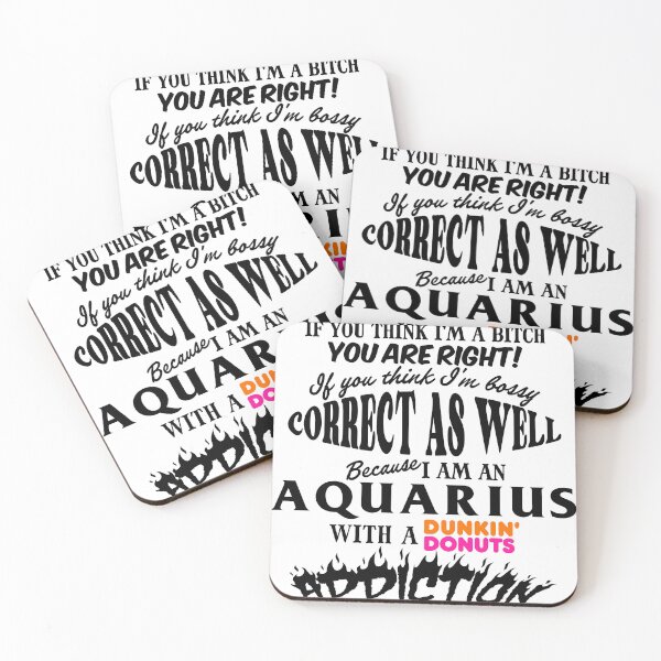 Item preview, Aquarius with a dunkin donuts addiction shirt mug sticker bag designed and sold by jealist.