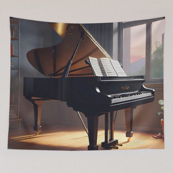 Item preview, Sunlit Serenade Grand piano designed and sold by GrizzlyCollective.
