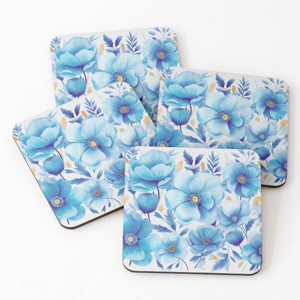 Item preview, Blue White Flower Pattern Spring Aesthetic Marguerite Blasingame Watercoloring Watercolor designed and sold by SMARTKIT  DESIGNAGENCY.