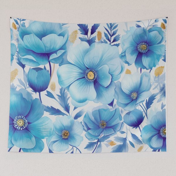 Item preview, Blue White Flower Pattern Spring Aesthetic Marguerite Blasingame Watercoloring Watercolor designed and sold by SMARTKIT  DESIGNAGENCY.