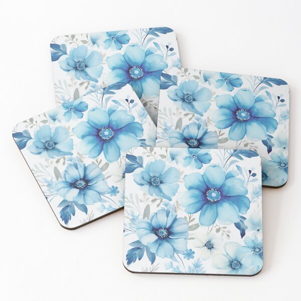 Item preview, Blue White Flower Pattern Spring Aesthetic Marguerite Blasingame Watercoloring Watercolor designed and sold by SMARTKIT  DESIGNAGENCY.