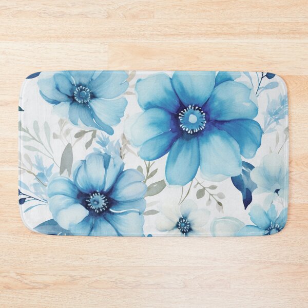 Item preview, Blue White Flower Pattern Spring Aesthetic Marguerite Blasingame Watercoloring Watercolor designed and sold by SMARTKIT  DESIGNAGENCY.