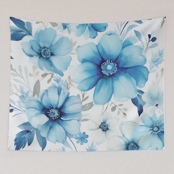 Item preview, Blue White Flower Pattern Spring Aesthetic Marguerite Blasingame Watercoloring Watercolor designed and sold by SMARTKIT  DESIGNAGENCY.