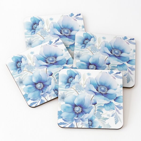 Item preview, Blue White Flower Pattern Spring Aesthetic Marguerite Blasingame Watercoloring Watercolor designed and sold by SMARTKIT  DESIGNAGENCY.