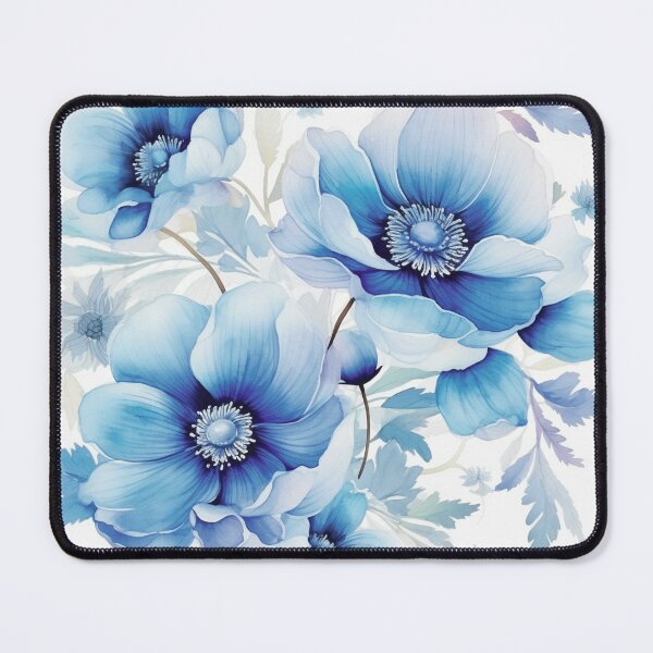 Item preview, Blue White Flower Pattern Spring Aesthetic Marguerite Blasingame Watercoloring Watercolor designed and sold by SMARTKIT DESIGNAGENCY.