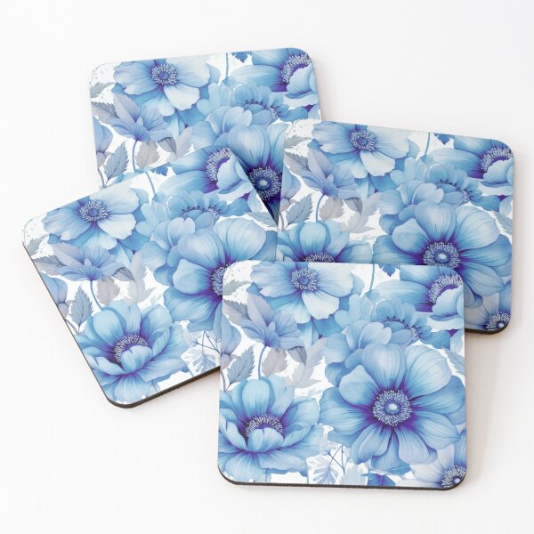 Item preview, Blue White Flower Pattern Spring Aesthetic Marguerite Blasingame Watercoloring Watercolor designed and sold by SMARTKIT  DESIGNAGENCY.