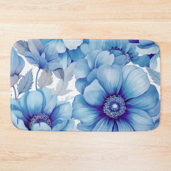Item preview, Blue White Flower Pattern Spring Aesthetic Marguerite Blasingame Watercoloring Watercolor designed and sold by SMARTKIT  DESIGNAGENCY.