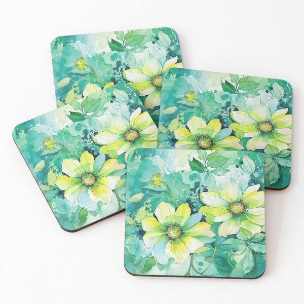 Item preview, Green White Flower Pattern Spring Aesthetic Marguerite Blasingame Watercoloring Watercolor designed and sold by SMARTKIT  DESIGNAGENCY.
