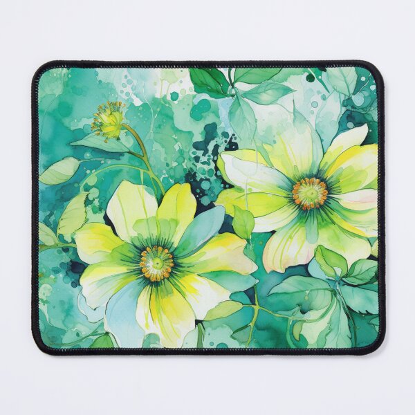 Item preview, Green White Flower Pattern Spring Aesthetic Marguerite Blasingame Watercoloring Watercolor designed and sold by SMARTKIT  DESIGNAGENCY.