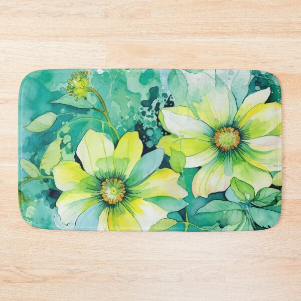 Item preview, Green White Flower Pattern Spring Aesthetic Marguerite Blasingame Watercoloring Watercolor designed and sold by SMARTKIT  DESIGNAGENCY.