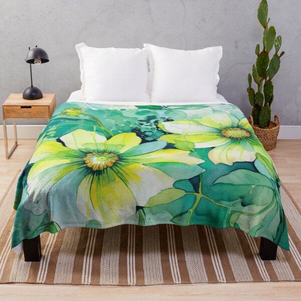 Item preview, Green White Flower Pattern Spring Aesthetic Marguerite Blasingame Watercoloring Watercolor designed and sold by SMARTKIT  DESIGNAGENCY.