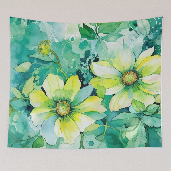 Item preview, Green White Flower Pattern Spring Aesthetic Marguerite Blasingame Watercoloring Watercolor designed and sold by SMARTKIT  DESIGNAGENCY.