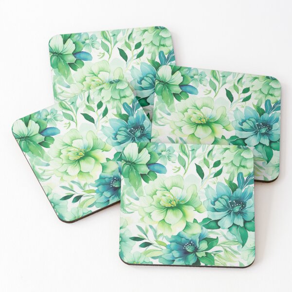 Item preview, Green White Flower Pattern Spring Aesthetic Marguerite Blasingame Watercoloring Watercolor designed and sold by SMARTKIT  DESIGNAGENCY.
