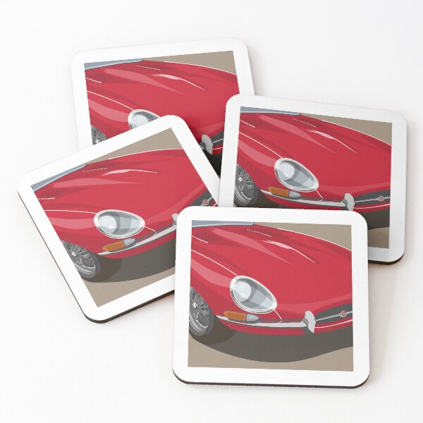 Item preview, Classic British Sports Car Type E Red designed and sold by Steve Kidd Art.