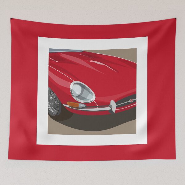 Item preview, Classic British Sports Car Type E Red designed and sold by Steve Kidd Art.