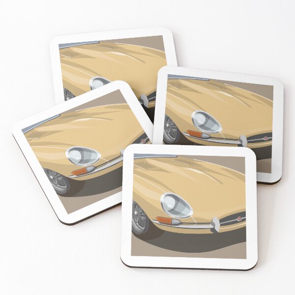 Item preview, Classic British Sports Car Type E Yellow designed and sold by Steve Kidd Art.