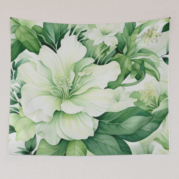 Item preview, Green White Flower Pattern Spring Aesthetic Marguerite Blasingame Watercoloring Watercolor designed and sold by SMARTKIT  DESIGNAGENCY.