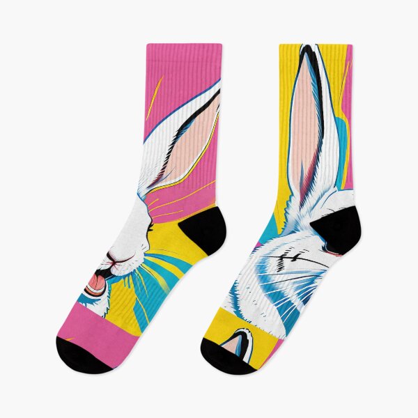 Item preview, Modern Abstract Pop Art Style Laughing Rabbit Drawing designed and sold by thejoyker1986.