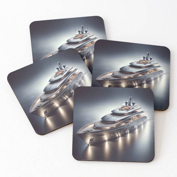 Item preview, Dreamy Silver Yacht: Luxe Nautical Atmosphere designed and sold by ByDigitalDream.