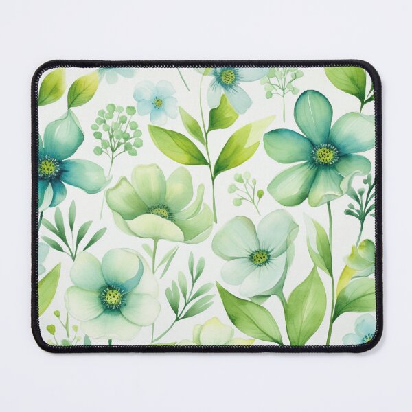 Item preview, Green White Flower Pattern Spring Aesthetic Marguerite Blasingame Watercoloring Watercolor designed and sold by SMARTKIT  DESIGNAGENCY.