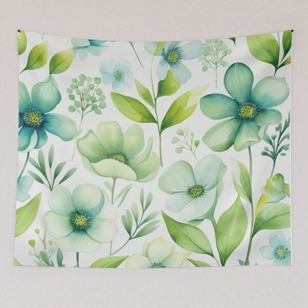 Item preview, Green White Flower Pattern Spring Aesthetic Marguerite Blasingame Watercoloring Watercolor designed and sold by SMARTKIT  DESIGNAGENCY.