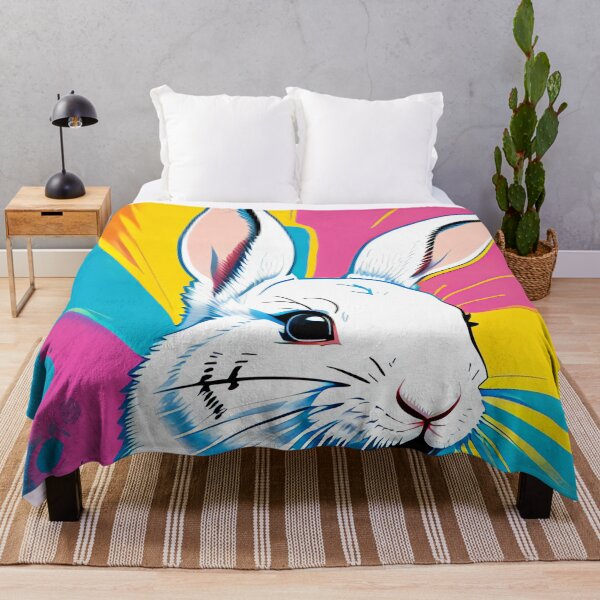 Item preview, Modern Abstract Pop Art Style Laughing Rabbit Drawing designed and sold by thejoyker1986.