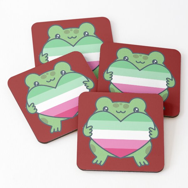 Item preview, Cute Frog holding a heart with Abrosexual Pride Flag Colors , Abrosexual  Design designed and sold by Travelslightly.