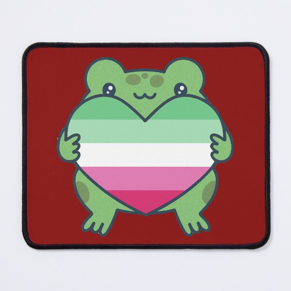 Item preview, Cute Frog holding a heart with Abrosexual Pride Flag Colors , Abrosexual Design designed and sold by Travelslightly.