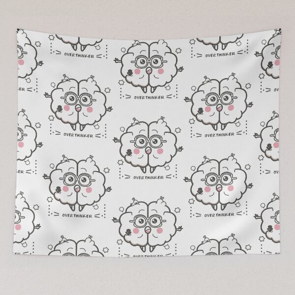Item preview, Kawaii Brain: Professional Overthinker Cute Illustration Design designed and sold by HahaHandlesHub.