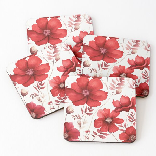 Item preview, Red White Flower Pattern Spring Aesthetic Marguerite Blasingame Watercoloring Watercolor designed and sold by SMARTKIT  DESIGNAGENCY.