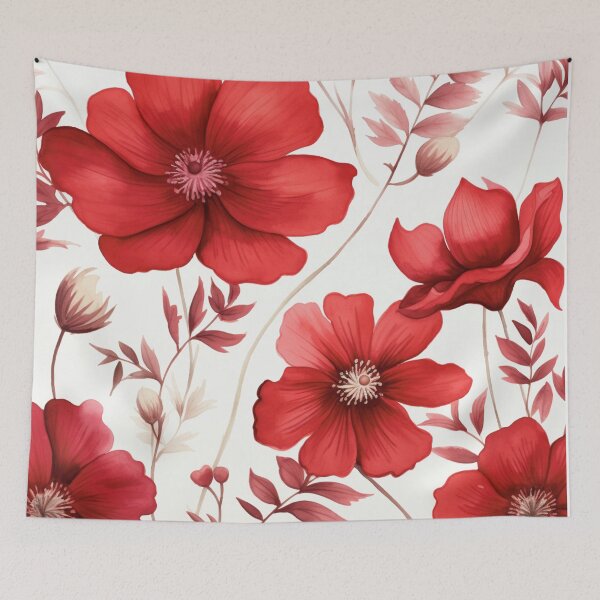 Item preview, Red White Flower Pattern Spring Aesthetic Marguerite Blasingame Watercoloring Watercolor designed and sold by SMARTKIT  DESIGNAGENCY.