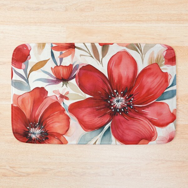 Item preview, Red White Flower Pattern Spring Aesthetic Marguerite Blasingame Watercoloring Watercolor designed and sold by SMARTKIT  DESIGNAGENCY.