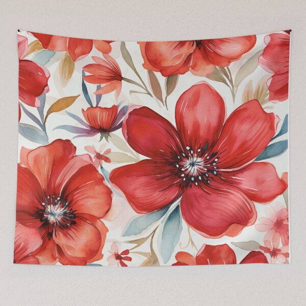 Item preview, Red White Flower Pattern Spring Aesthetic Marguerite Blasingame Watercoloring Watercolor designed and sold by SMARTKIT  DESIGNAGENCY.
