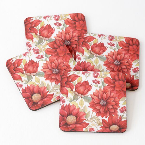 Item preview, Red White Flower Pattern Spring Aesthetic Marguerite Blasingame Watercoloring Watercolor designed and sold by SMARTKIT  DESIGNAGENCY.