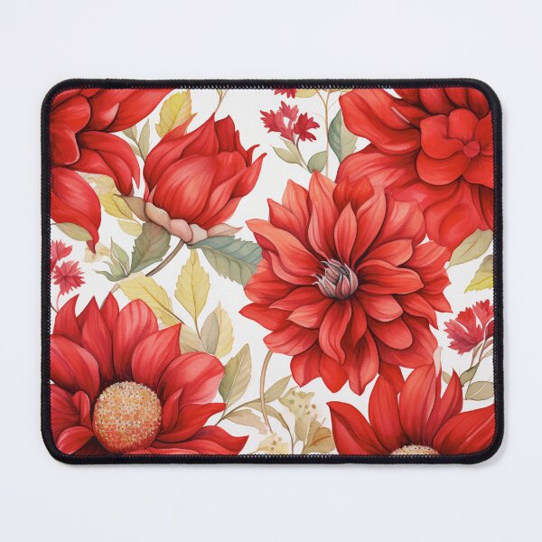 Item preview, Red White Flower Pattern Spring Aesthetic Marguerite Blasingame Watercoloring Watercolor designed and sold by SMARTKIT DESIGNAGENCY.