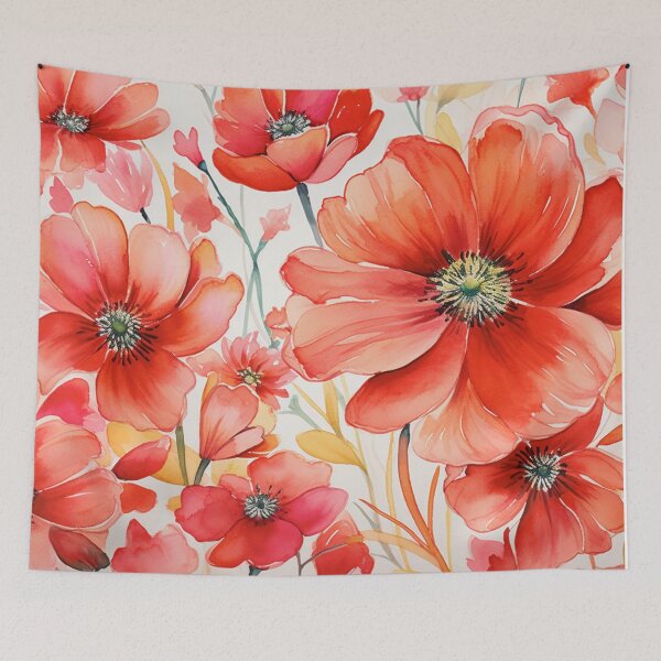 Item preview, Red White Flower Pattern Spring Aesthetic Marguerite Blasingame Watercoloring Watercolor designed and sold by SMARTKIT  DESIGNAGENCY.