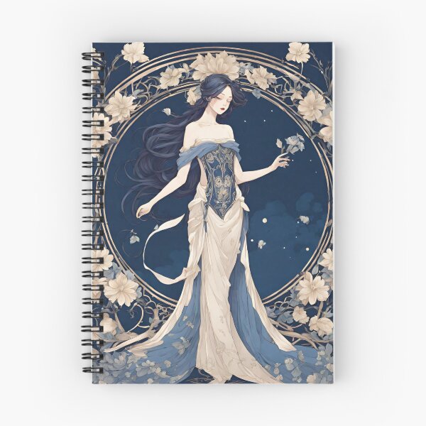 Item preview, Emilie - Timeless elegance: Mucha-inspired beauty in shades of blue designed and sold by BPMagic.